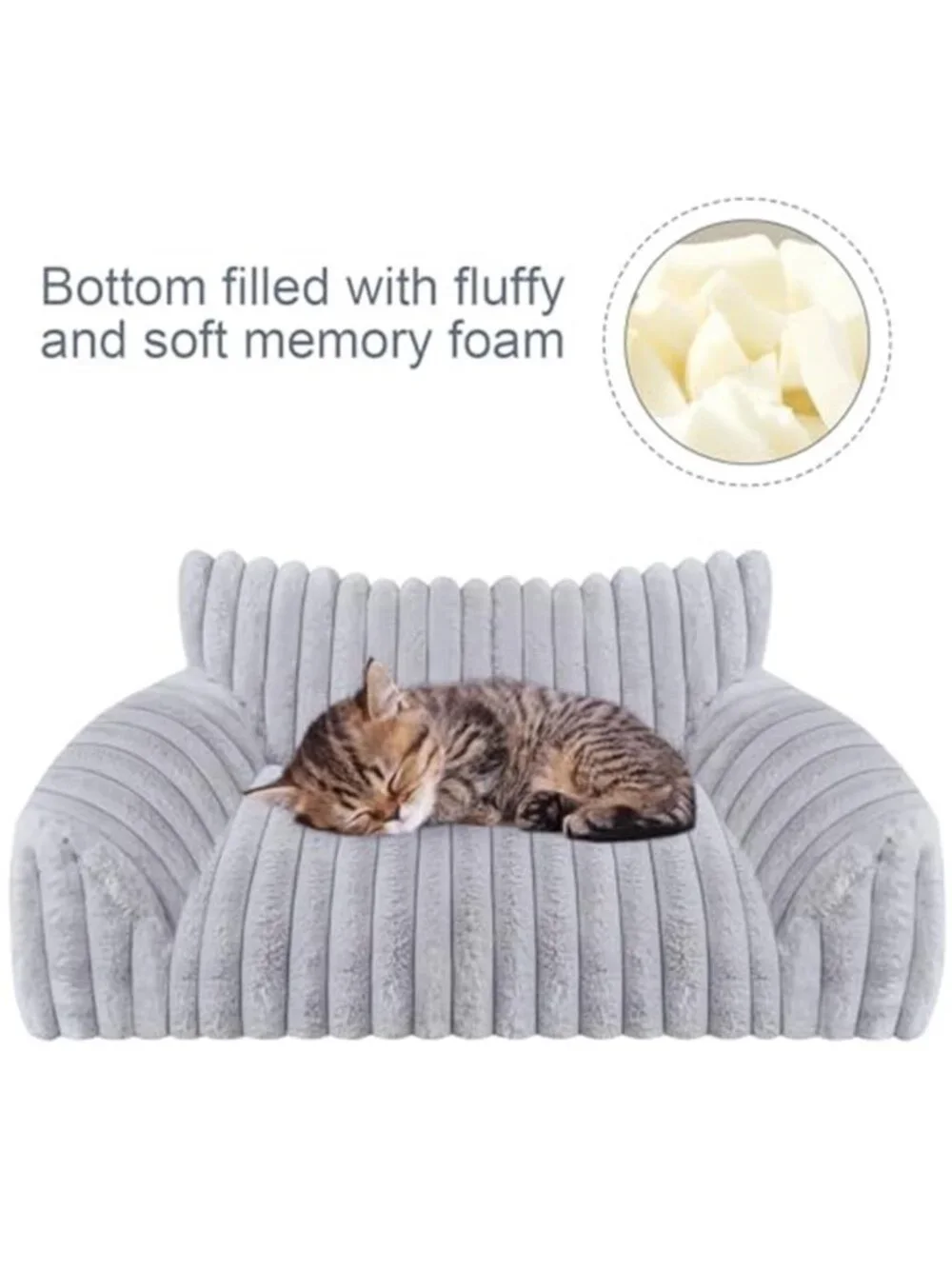 Cat Bed Sofa Plush Pet Bed Small Dog Bed Washable Cushion Soft Cozy Warm Bed